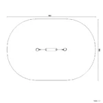 Bemaßte Draufsicht auf Bauchschaukel