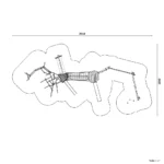 Bemaßte Draufsicht auf Turmanlage Biberschloss