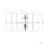 Bemaßte Draufsicht auf Bike-Reling
