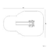 Bemaßte Draufsicht auf Bockrutsche