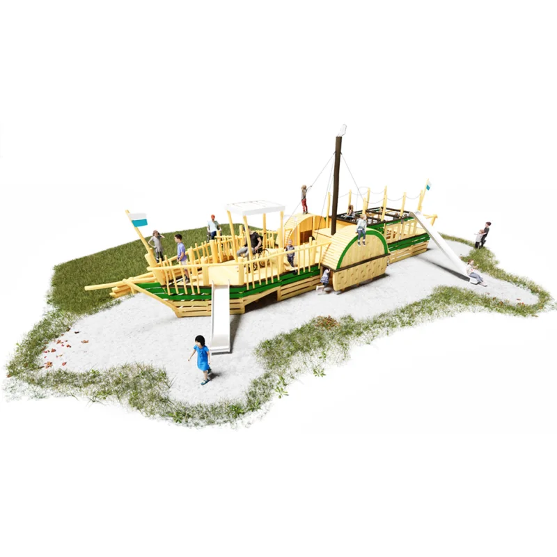 Spielgeräte-Adaption des Starnbergersee-Dampfers von König Ludwig II aus Robinienholz