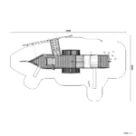 Bemaßte Draufsicht auf Dampfschiff Tristan