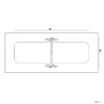 Bemaßte Draufsicht auf Doppel-Rohrschaukel