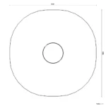 Bemaßte Draufsicht auf Drehscheibe