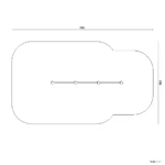 Bemaßte Draufsicht auf Dreifachreck mit Höhen 1m, 1,5m und 2m