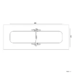 Bemaßte Draufsicht auf Einzelschaukel mit Aufhänghöhe 2,50 m