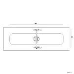 Bemaßte Draufsicht auf Eltern-Kind-Schaukel mit Aufhänghöhe 2,50 m
