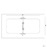 Bemaßte Draufsicht auf parallele Eltern-Kind-Schaukel mit Aufhänghöhe 2,50 m