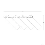 Bemaßte Draufsicht auf Fahrradständer 45°