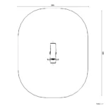 Bemaßte Draufsicht auf Federwippe Motorrad