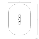 Bemaßte Draufsicht auf Federwippe Duo