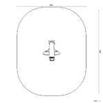 Bemaßte Draufsicht auf Federwippe Fledermaus