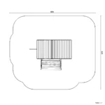 Bemaßte Draufsicht auf Geländewagen mit Dachzelt