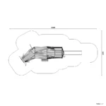 Bemaßte Draufsicht auf grasende Spielkuh