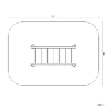 Bemaßte Draufsicht auf Hangelleiter