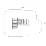 Bemaßte Draufsicht auf Hangrutsche mit Podest und Rampe