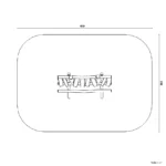 Bemaßte Draufsicht auf Hochbank