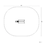 Bemaßte Draufsicht auf Holztier Pony