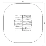 Bemaßte Draufsicht auf Kaufladen