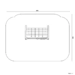 Bemaßte Draufsicht auf Lean-to Fitnessstation für Vereine