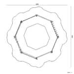 Bemaßte Draufsicht auf Motorikpfad Achteck