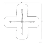 Bemaßte Draufsicht auf Motorikpfad Kreuz