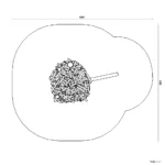 Bemaßte Draufsicht auf Eichhörnchenkobel