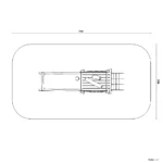 Bemaßte Draufsicht auf Ochsenkarren