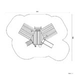 Bemaßte Draufsicht auf Pfahlhausgruppe