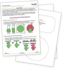 Vorschaubild für Prüfschablonen-PDF: lose verstreut liegende Papierblätter mit dem Inhalt des PDFs