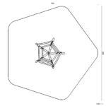 Bemaßte Draufsicht auf Klettergerüst Pyramide II