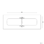 Bemaßte Draufsicht auf Rohrschaukel