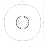 Bemaßte Draufsicht auf Rollstuhl-Karussell