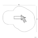 Bemaßte Draufsicht auf Rutschenstart für Kleinkinder