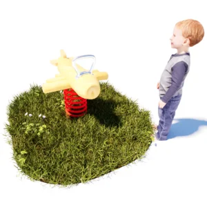 Federwippgerät aus Robinienholz im Flugzeug-Look