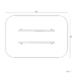 Bemaßte Draufsicht auf Spreizgang Fitnessstation