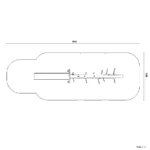 Bemaßte Draufsicht auf Rutschenstart Stachelschwein