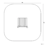 Bemaßte Draufsicht auf Startpodest für Hangrutsche