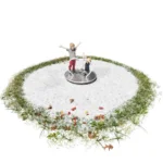 3D-Visualisierung Stehkarussell mit zwei Kindern darauf