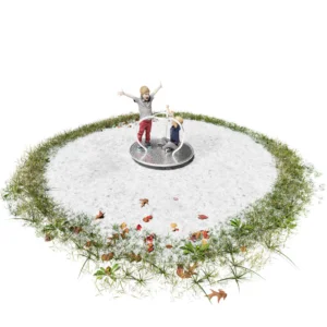 3D-Visualisierung Stehkarussell mit zwei Kindern darauf