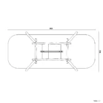 Bemaßte Draufsicht auf Tampenschaukel