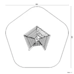 Bemaßte Draufsicht auf Tipi