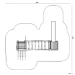 Bemaßte Draufsicht auf Turmanlage Duo