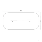 Bemaßte Draufsicht auf Vault Bar Parkour-Station