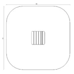 Bemaßte Draufsicht auf Wackelpodest