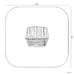 Bemaßte Draufsicht auf Waldhütte