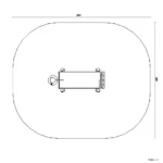 Bemaßte Draufsicht auf Wasserspiel Wasserfloh
