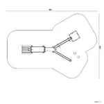 Bemaßte Draufsicht auf Wasserratte