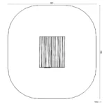 Bemaßte Draufsicht auf Spielzelt