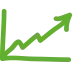 Icon Gewinn: steigender Graph